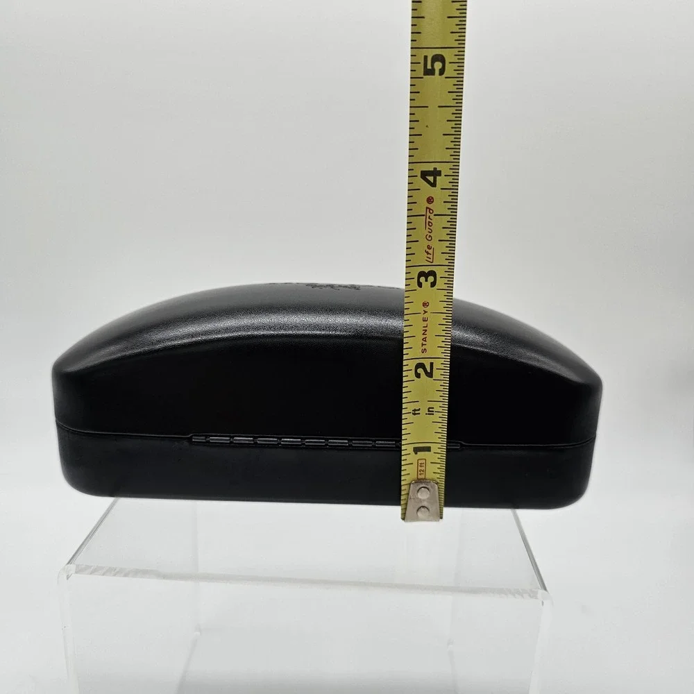Coach Dome Clamshell Eyeglasses Sunglasses Hard Case Black Leather EUC